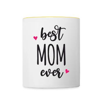 Beste Mutter aller Zeiten - Tasse zweifarbig - Weiß/Gelb - Vorne