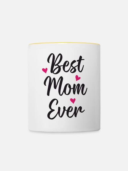 Beste Mutter aller Zeiten - Tasse zweifarbig - Weiß/Gelb