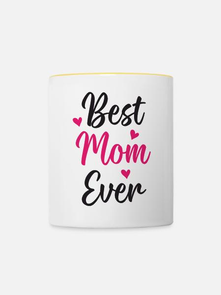 Beste Mutter aller Zeiten - Tasse zweifarbig - Weiß/Gelb