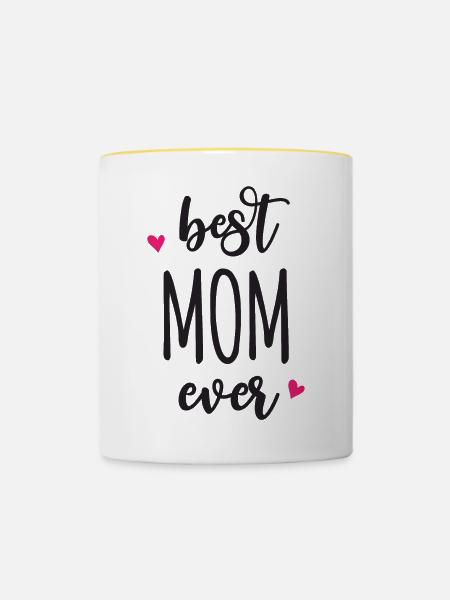Beste Mutter aller Zeiten - Tasse zweifarbig - Weiß/Gelb
