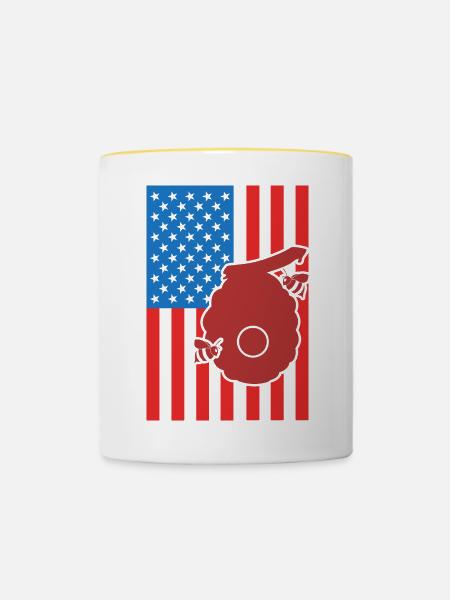 Imkerei US Flagge - Tasse zweifarbig - Weiß/Gelb