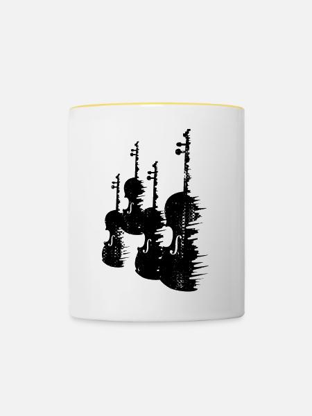 Geigen - Tasse zweifarbig - Weiß/Gelb