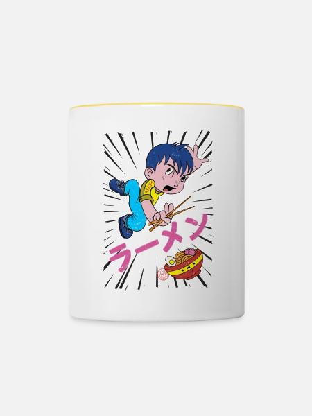 Ramen Boy - Tasse zweifarbig - Weiß/Gelb