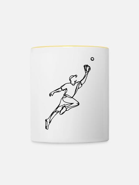 Baseballer - Tasse zweifarbig - Weiß/Gelb