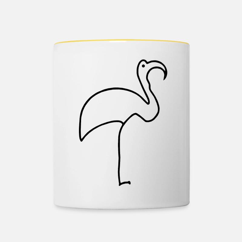 Flamant - Mug contrasté - blanc/jaune