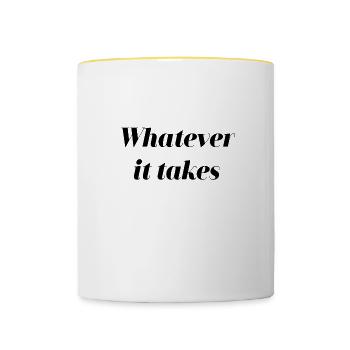 Whatever it takes Super héros Fanhirt - Mug contrasté - blanc/jaune - Devant