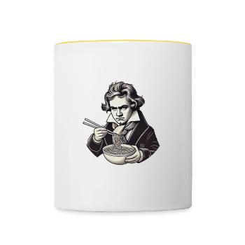 Hungry Beethoven - Tasse zweifarbig - Weiß/Gelb - Vorne