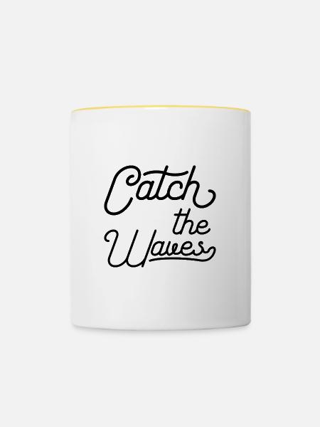 Catch the Waves - Tasse zweifarbig - Weiß/Gelb