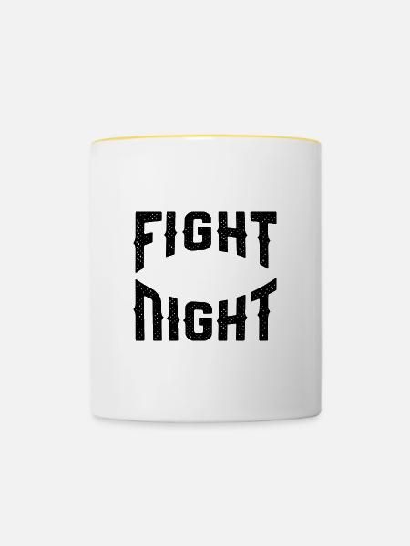 Fight Night - Tasse zweifarbig - Weiß/Gelb