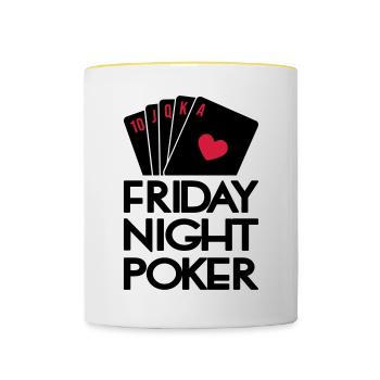 Friday Night Poker - Tasse zweifarbig - Weiß/Gelb - Vorne