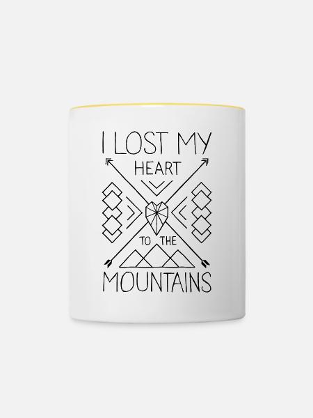 Mountain Love - Tasse zweifarbig - Weiß/Gelb