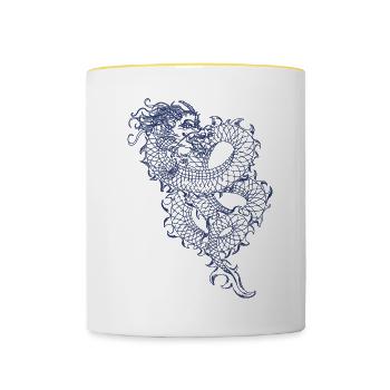Chinese dragon - Contrasting Mug - white/yellow - Front