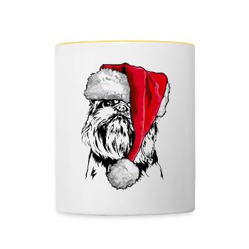 Santa BELGIAN DWARF HANDLE Noël Wilsigns - Mug contrasté - blanc/jaune - Devant
