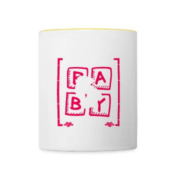 Grand-parent pense que c’est une fille Genre Révéler Drôle - Mug contrasté - blanc/jaune - Devant