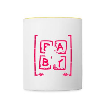 Sisterinlaw Thinks It's a Girl Gender Reveal Funny - Contrasting Mug - white/yellow - Front