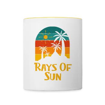 Rays of Sun Beach Citation Motivationnelle Océan - Mug contrasté - blanc/jaune - Devant