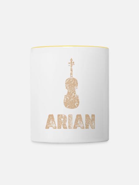 Vorname Arian - Tasse zweifarbig - Weiß/Gelb