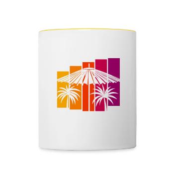 Majorca Playa de Muro - Contrasting Mug - white/yellow - Front