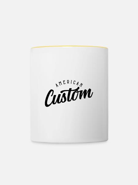 American Custom - Tasse zweifarbig - Weiß/Gelb