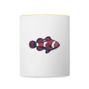 Clownfisch - Tasse zweifarbig - Weiß/Gelb - Vorne