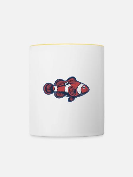 Clownfisch - Tasse zweifarbig - Weiß/Gelb