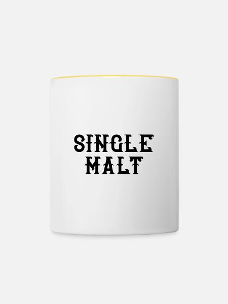 Single Malt - Tasse zweifarbig - Weiß/Gelb