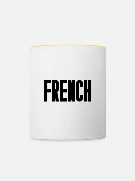 French - Tasse zweifarbig - Weiß/Gelb