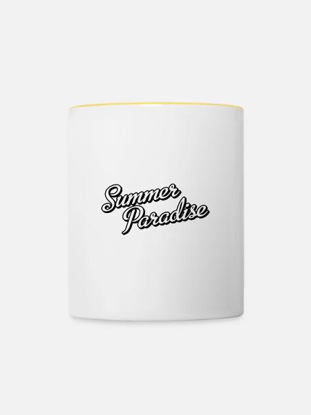 Summer Paradise - Tasse zweifarbig - Weiß/Gelb