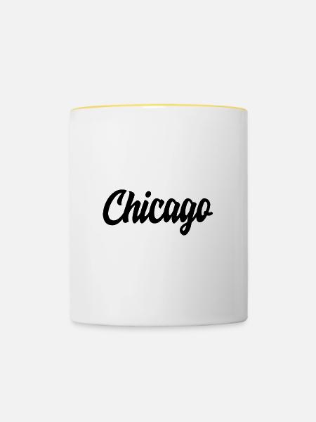 Chicago - Tasse zweifarbig - Weiß/Gelb