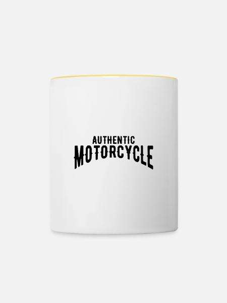 Authentic Motorcycle - Tasse zweifarbig - Weiß/Gelb