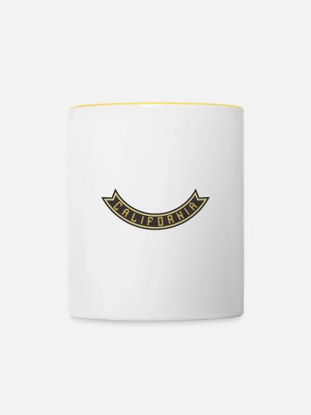 California Banner - Tasse zweifarbig - Weiß/Gelb