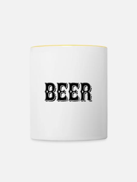 Beer - Tasse zweifarbig - Weiß/Gelb