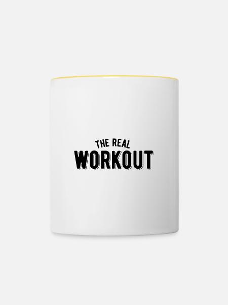 The real workout - Tasse zweifarbig - Weiß/Gelb