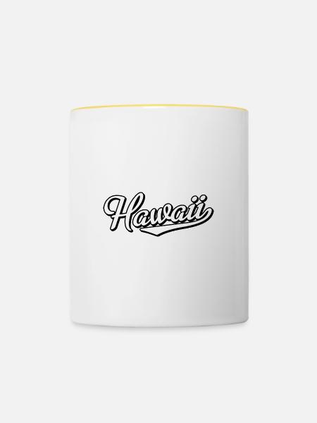 Hawaii - Tasse zweifarbig - Weiß/Gelb
