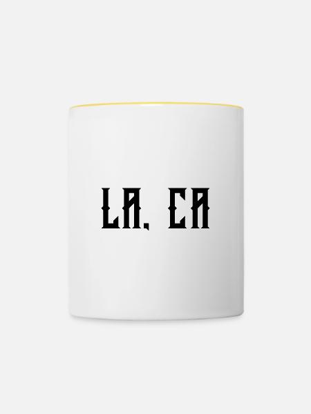 LA CA - Tasse zweifarbig - Weiß/Gelb
