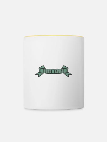 Turbo Engine Banner - Tasse zweifarbig - Weiß/Gelb