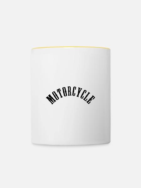 Motorcycle - Tasse zweifarbig - Weiß/Gelb