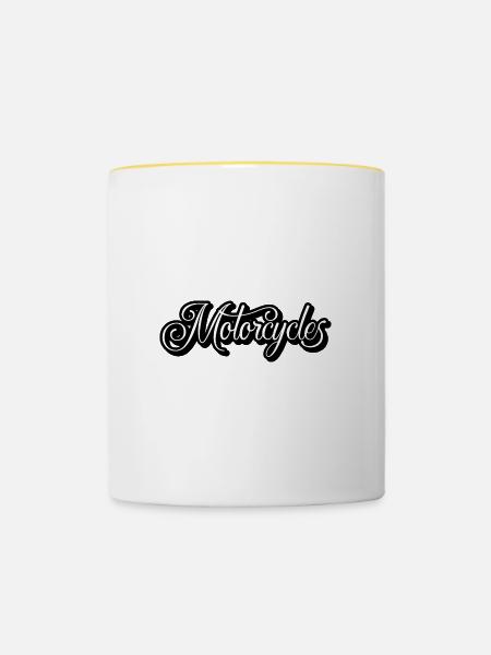 Motorcycle - Tasse zweifarbig - Weiß/Gelb