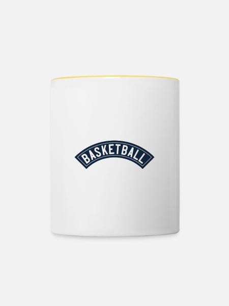 Basketball Banner - Tasse zweifarbig - Weiß/Gelb