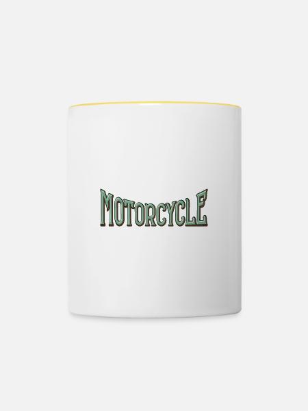Motorcycle - Tasse zweifarbig - Weiß/Gelb