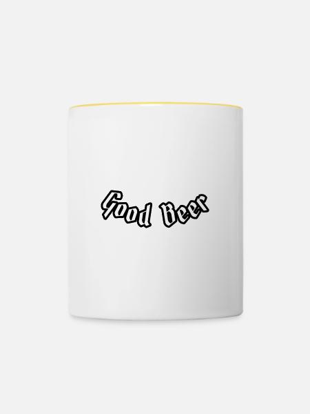 Good beer - Tasse zweifarbig - Weiß/Gelb