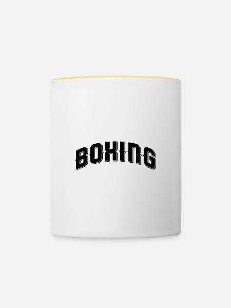Boxing - Tasse zweifarbig - Weiß/Gelb