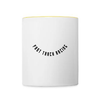 Fast Track Racing - Tasse zweifarbig - Weiß/Gelb - Vorne