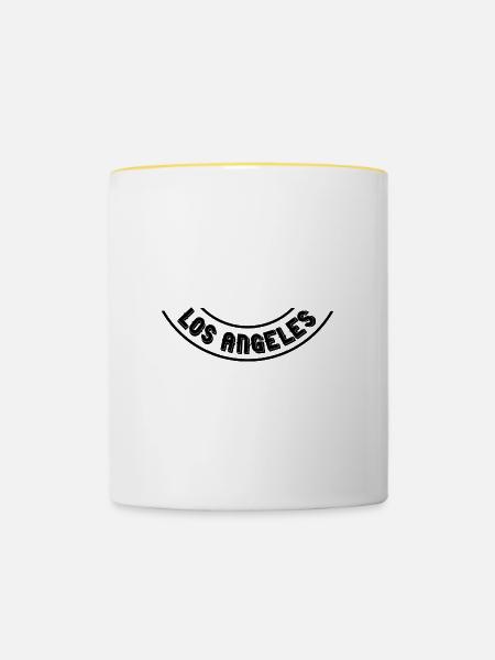 Los Angeles - Tasse zweifarbig - Weiß/Gelb