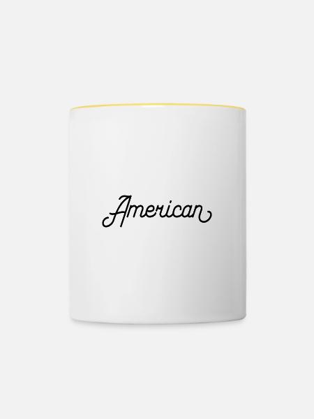 American - Tasse zweifarbig - Weiß/Gelb