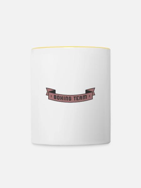 Boxing Team - Tasse zweifarbig - Weiß/Gelb