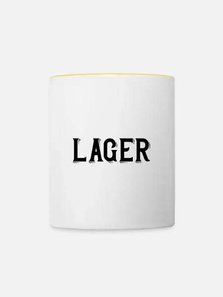 Lager - Tasse zweifarbig - Weiß/Gelb