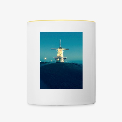 Windmühle an der Küste - Tasse zweifarbig