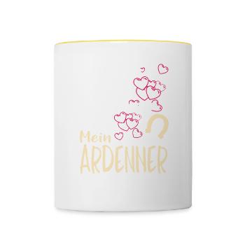 ARDENNER - mein - Tasse zweifarbig - Weiß/Gelb - Vorne