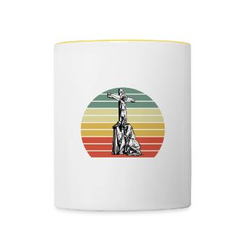 Mary mother of jesus, virgin mary, orthodox - Contrasting Mug - white/yellow - Front